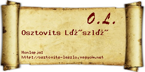 Osztovits László névjegykártya
